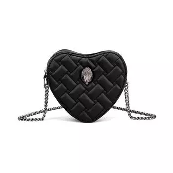 Ретро мода женская сумка на цепочке через плечо мини-кошелек в форме сердца черные маленькие сумки из искусственной кожи сумки через плечо сумка-тоут 20CMx7CMx16CM