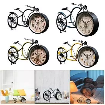 Ретро-модель велосипеда, часы, настольные часы из железа, изготовленные вручную, креативная модель велосипеда, будильник для любителей винтажного декора