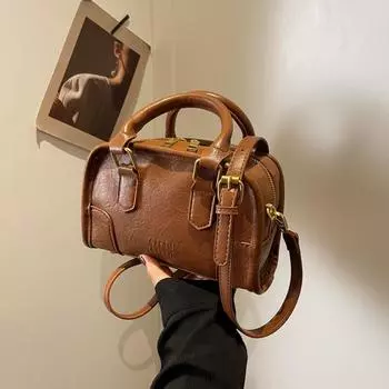 Ретро модная складная маленькая ручная сумка для женщин, новинка 2024 года, осень/зима, пригородная универсальная бейсбольная сумка, маленькая сумка через плечо