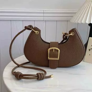 Ретро модная сумка подмышкой, женская новая универсальная сумка через плечо в виде полумесяца, простая повседневная сумка через плечо из текстурированной кожи