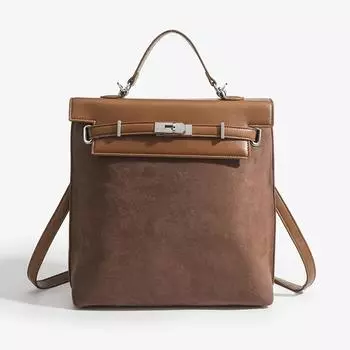 Ретро модная женская сумка большой вместимости с металлической пряжкой, рюкзак, износостойкая универсальная сумка через плечо и рюкзак 29*10*31cm коричневый