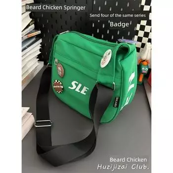 Ретро Модный Бренд Уличный Атлетичный Наплечная Сумка Green