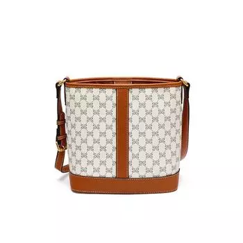 Retro Monogram Large-capacity Bucket Bag, Fashionable and Versatile for Commuting, Single-shoulder Crossbody Women s Bag for Both Parents