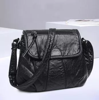 Ретро Мягкая Кожа Женские Сумки На Плечо Простые Сумки Почтальона Женская Сумка Через Плечо Кошелек для Мамы Покупки 25x3x22cm