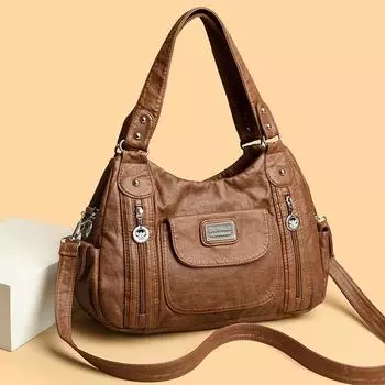 Ретро мягкая кожаная мотоциклетная сумка новая европейская и американская модная косая сумка через плечо