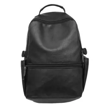 Ретро Мягкая кожаная школьная сумка для студентов кампус мужской рюкзак большой емкости дорожный рюкзак чёрный