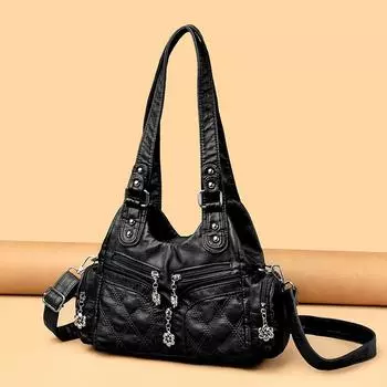 Ретро мягкая кожаная сумка-локомотив Tide Oblique Span сумка через плечо качественная женская сумка серый