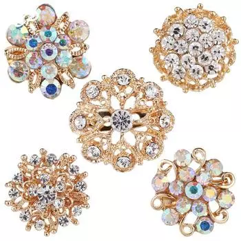 Ретро мультяшный цветок полая брошь горный хрусталь одежда все-подходит шелковый шарф пряжка корсаж воротник булавка двойного назначения