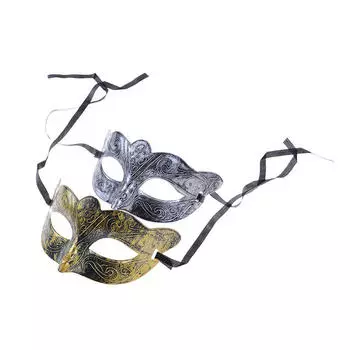 Ретро Мужчины Хэллоуин Антикварное Серебро Золото Венецианская Марди Гра Маскарад Вечеринка Бал Маска серебряный