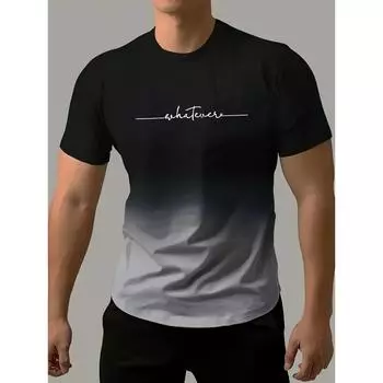 Ретро мужская футболка летняя с коротким рукавом топы повседневные уличные удобные топы модная градиентная мужская футболка одежда XS