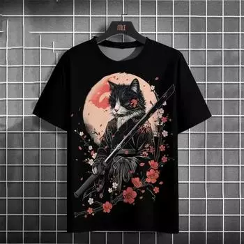 Ретро мужская футболка с принтом 3D волка, топы с коротким рукавом, летняя повседневная мужская одежда, быстросохнущие футболки, свободная футболка большого размера для мужчин S