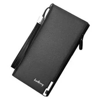 Ретро мужской длинный кошелек из искусственной кожи большой емкости с держателем для карт и бумажником-клатчем 1