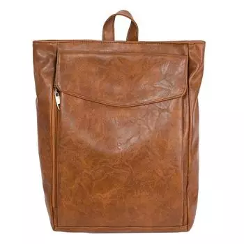 Ретро мужской рюкзак большой вместимости из мягкой кожи, студенческий рюкзак коричневый