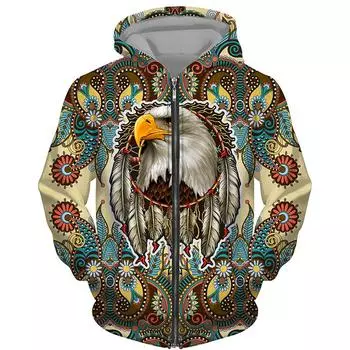 Ретро национальный стиль цветок филин 3D принт мужские/женские толстовки осенние новые мужские повседневные толстовки модные уличные топы S