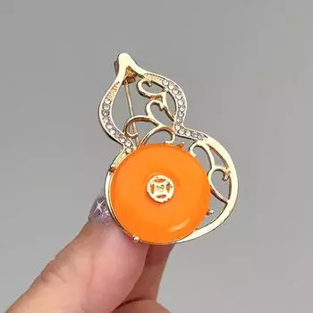 Ретро-национальный стиль, полая тыква, маленькая дизайнерская брошь, универсальный корсаж, дорогой кулон-ципао, креативная булавка
