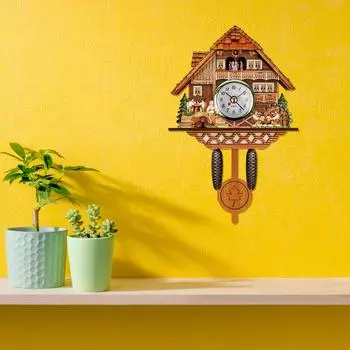 Ретро настенные часы с кукушкой, маятник с кукушкой, птица, декоративные подвесные часы-будильник для гостиной, домашнего декора, настенные часы разноцветный