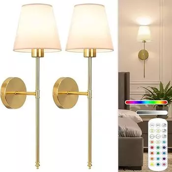 Ретро настенный светильник светодиодный зарядный RGB-лампочка съемный беспроводной настенный светильник для спальни коридора прихожей внутренний светильник прикроватный светильник Black&1pcs