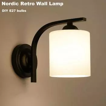 Ретро настенный светильник в скандинавском стиле, настенный светильник для спальни, ванной комнаты, крыльца, современное настенное освещение, декоративный светильник No bulb
