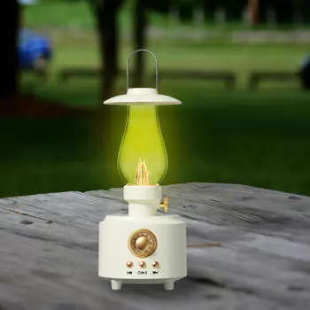 Ретро настольная лампа с динамиком прикроватная лампа окружающего освещения портативный настольный светильник ночной White