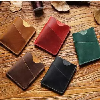 Ретро натуральная кожа держатель для кредитных карт сумка-кошелек для мужчин небольшой повседневный мини-монет деньги ID визитки кошелек для хранения чехлы синий