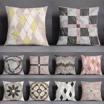 Ретро наволочка с геометрическим принтом и принтом, современный домашний декор для гостиной, дивана, декоративная подушка, наволочка 45x45 см 40X40CM