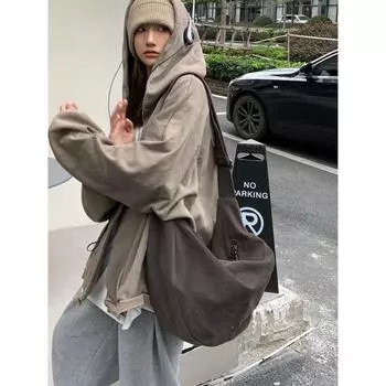 Ретро Не Соленый Сыр Мужская и Женская Нейтральная Сумка-пельмень Main color(Grey)