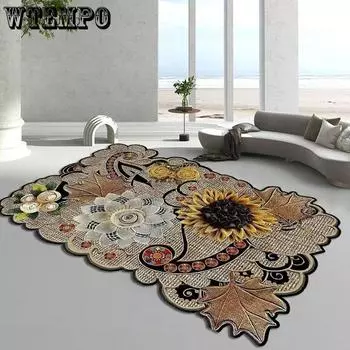 Ретро нерегулярные ковры для гостиной, украшение в форме ковра, утолщенный моющийся напольный коврик для спальни, домашнего кабинета, нескользящий коврик 80 * 120 cm