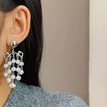 Ретро нерегулярные серьги с жемчугом и кисточками, модные изысканные длинные серьги для женщин, праздничные украшения для вечеринок, подарки как