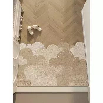 Ретро нерегулярный шелковый коврик для пола, который можно разрезать, износостойкий противоскользящий дверной коврик, легко чистится, очищает от грязи 40 * 60Cm