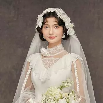 Ретро Невеста Ручной Работы Цветочная Фата Красивая Романтическая Студийная Фото Свадебные Аксессуары