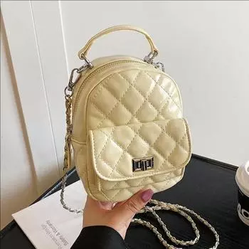 Ретро Ниша Тренд Мини Рюкзак Женский Бриллиантовый Цепь Повседневный Маленький Рюкзак серебряный