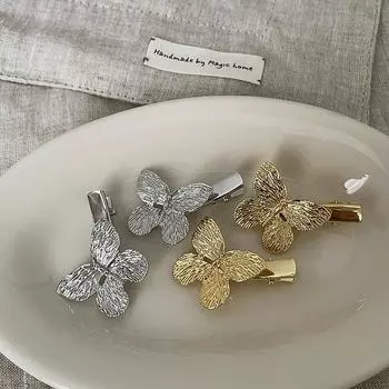 Ретро нишевая бабочка жидкий металл шпилька женская милая крутая простая личность универсальный темперамент модный боковой зажим аксессуары для волос