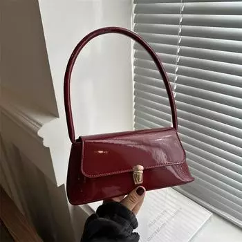 Ретро нишевая сумка-багет женская сумка 2024 популярная новая модная корейская версия сумки через плечо модная сумка подмышечная сумка чёрный