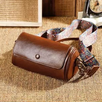 Ретро Нишевая Сумка Женская Tide Высокая Мода Текстурная Сумка Через Плечо Универсальная Широкополосная Сумка-мессенджер Цилиндр