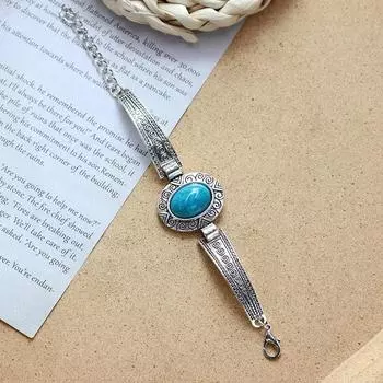 Ретро нишевый браслет из цветного камня женский богемный личностный отпускной темпераментный браслет универсальный простой браслет