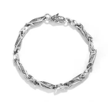 Ретро нишевый дизайн Sense Mobius браслет мужские шестисимвольные девиз хип-хоп ювелирные изделия браслеты для пар 22cm