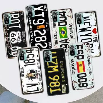 Ретро номерной знак 66 чехол для телефона для Xiaomi Redmi 10 10C 10A 9T 9C 9A 9 Prime 8 8A 7 7A 6 6A K20 K30 K40 Pro S2 Fundas Cover Redmi 10
