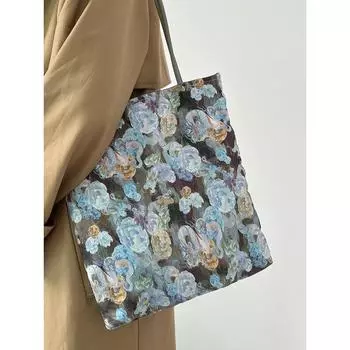 Ретро новая китайская холщовая сумка с цветком дракона в стиле «рев дракона» премиум-класса в национальном стиле сумка через плечо большая вместительная сумка для покупок