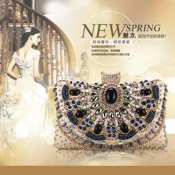 Ретро новая сумка для ужина с жемчугом женская клатч сумка через вечерняя женская сумка на одно плечо косой пролет шампанского