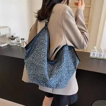 Ретро новая женская модная сумка через плечо большой емкости с леопардовым принтом сумка-ведро