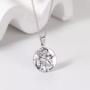 Ретро новое ожерелье из титановой стали с покрытием из 18-каратного золота, круглое, неровное, вогнуто-выпуклое, плиссированное, с трехмерной розой, созданной давлением масла