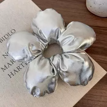 Ретро Новый Серебряный Высококачественный Трехмерные Цветы Большие Ободки Женский Темперамент Веревка для Волос Девушка Завязка Хвост Резинка для Волос