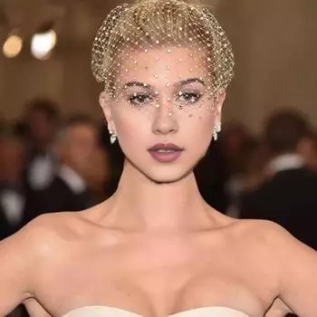 Ретро обруч для волос, блестящие стразы, инкрустированные сетчатым дизайном, эластичная повязка на голову, косплей, вечеринки, ручная работа, повязка на голову чёрный