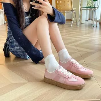 Ретро-обувь Dexun женская 2024 зимняя новая мода мягкие туфли Forrest Gump на плоской подошве повседневная обувь спортивная обувь для сноуборда 35 розовый