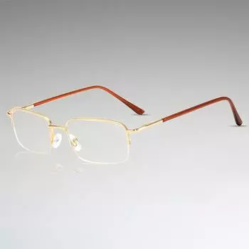 Ретро-очки для чтения Металлическая оправа Очки для пресбиопов Блокировка синего света Телескопические оправы для очков Линзы высокой четкости +1