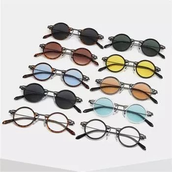 Ретро-очки для вождения, маленькие круглые солнцезащитные очки для мужчин и женщин, панк-солнцезащитные очки, цвет океана, прозрачные линзы, градиентные очки