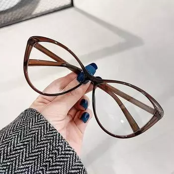 Ретро-очки «кошачий глаз» с защитой от синего света: Маленькая оправа для коррекции лица при близорукости и моде Flat mirror