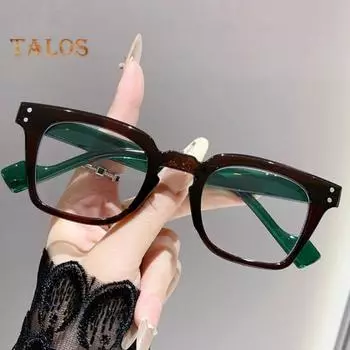 Ретро-очки с большой оправой, прозрачные линзы, без рецепта, очки для ботаников, поддельные очки для косплея для мужчин и женщин чёрный