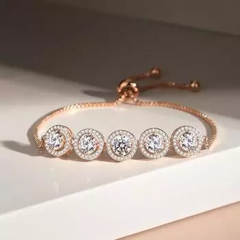 Ретро однорядный маленький круглый циркониевый браслет женский Ins Niche Design Sense Light Роскошные ювелирные изделия