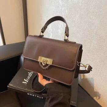 Ретро однотонная маленькая квадратная сумка, модная, простая текстура, большая вместимость, сумка-мессенджер через плечо в иностранном стиле хаки